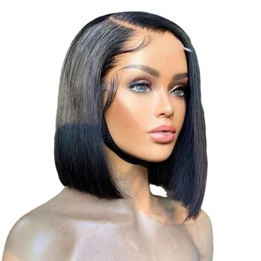 Vietnamese Human Hair 8 Inch Bone Straight Bob Cut Lace Front Wig