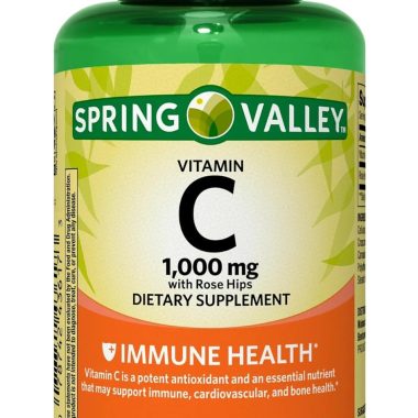 Spring Valley Vitamin C 1000mg with Rose HIPS Tablets Dietary Supplement, Antioxidant Protection, 100 Count (Pack of 1)