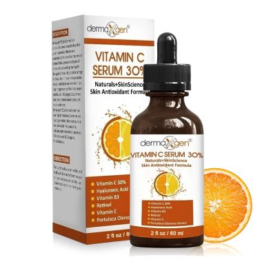 Pure Organic 30% Vitamin C Facial Serum 2 Fl Oz with Hyaluronic Acid Retinol Vitamin E B for Anti-Aging Wrinkles