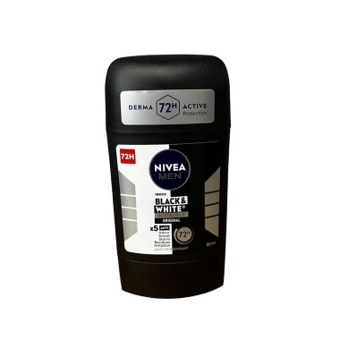 Nivea Invisible Black & White Men's Anti-perspirant Deodorant Stick 50ml Pack of 5