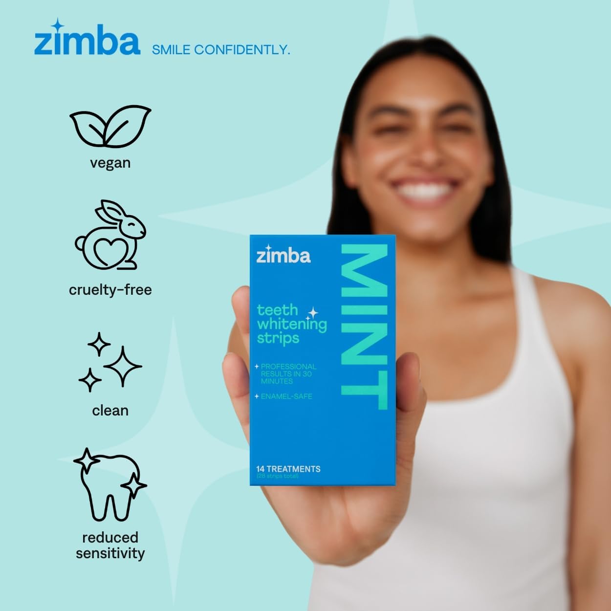 Zimba 2-Pack Sensitive Teeth Whitening Strips 28 Count Watermelon Mint 14 Day Treatment - Image 3