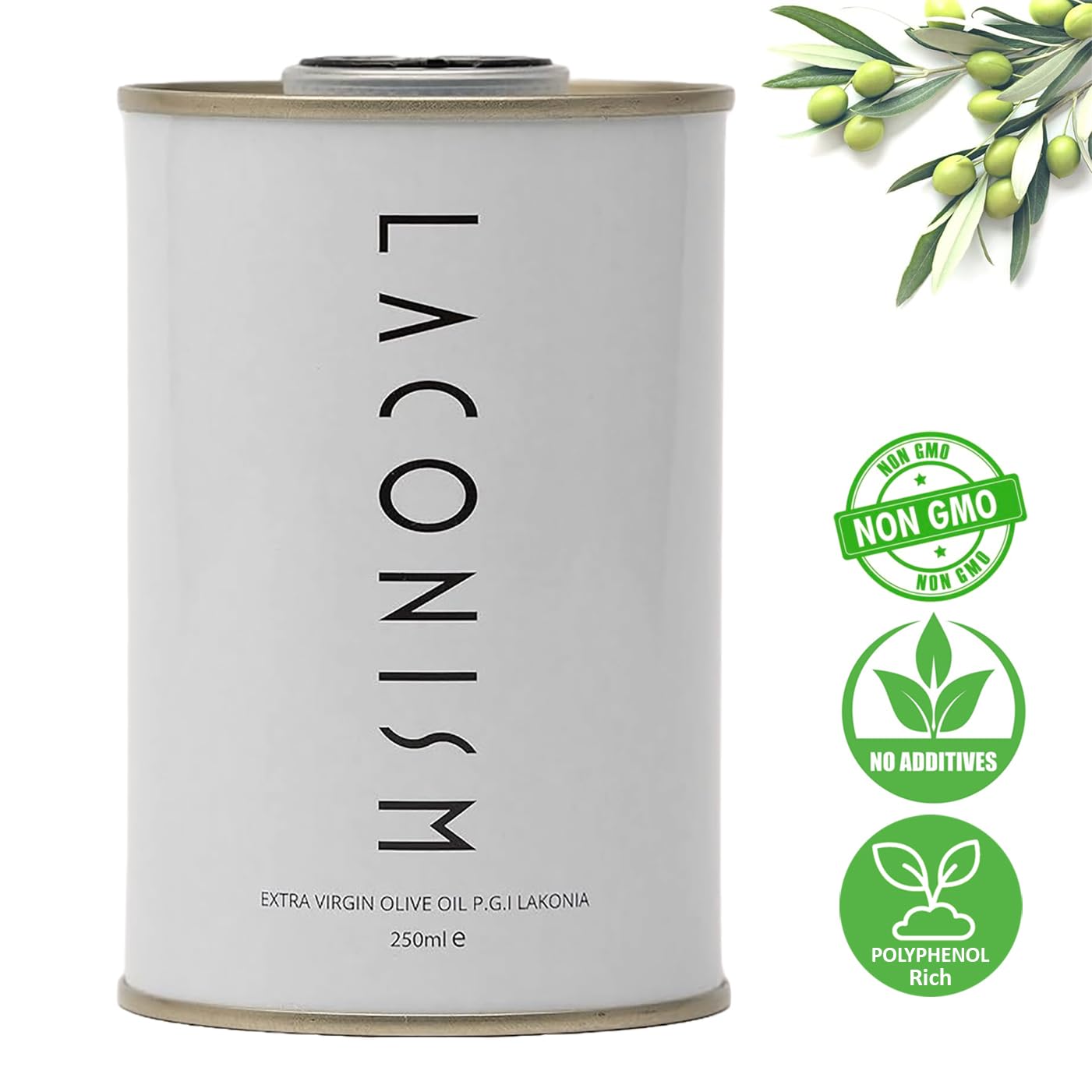 Two 250ml Tins Extra Virgin Olive Oil, Cold Pressed Intense Flavor, Polyphenol Rich from Laconia - Image 4