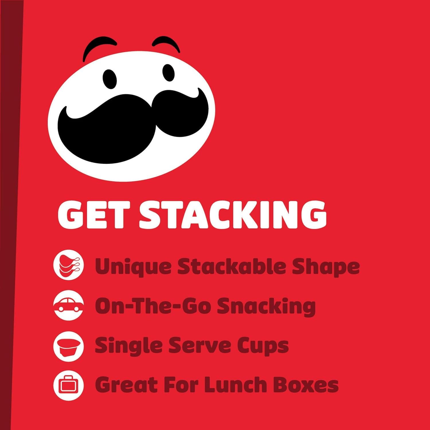 Pringles Original Potato Crisps 8oz Tray 12 Cups Individually Stacked Lunch Snacks - Image 5