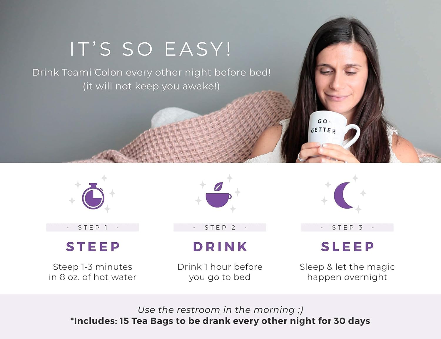 Teami Colon Detox Tea All Natural 30 Day Supply Lemon 15 Tea Bags - Image 7