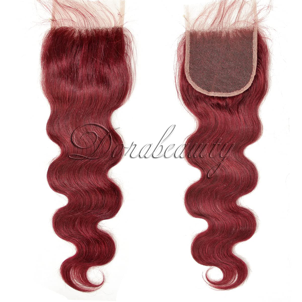 10 12 14 16 inch Burgundy 4x4 Body Wave Lace Closure Human Hair Bundles - Image 8