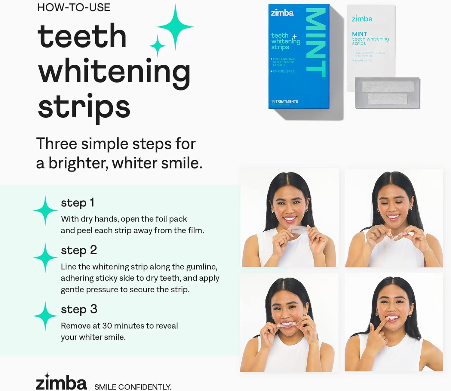 Zimba 2-Pack Sensitive Teeth Whitening Strips 28 Count Watermelon Mint 14 Day Treatment - Image 4