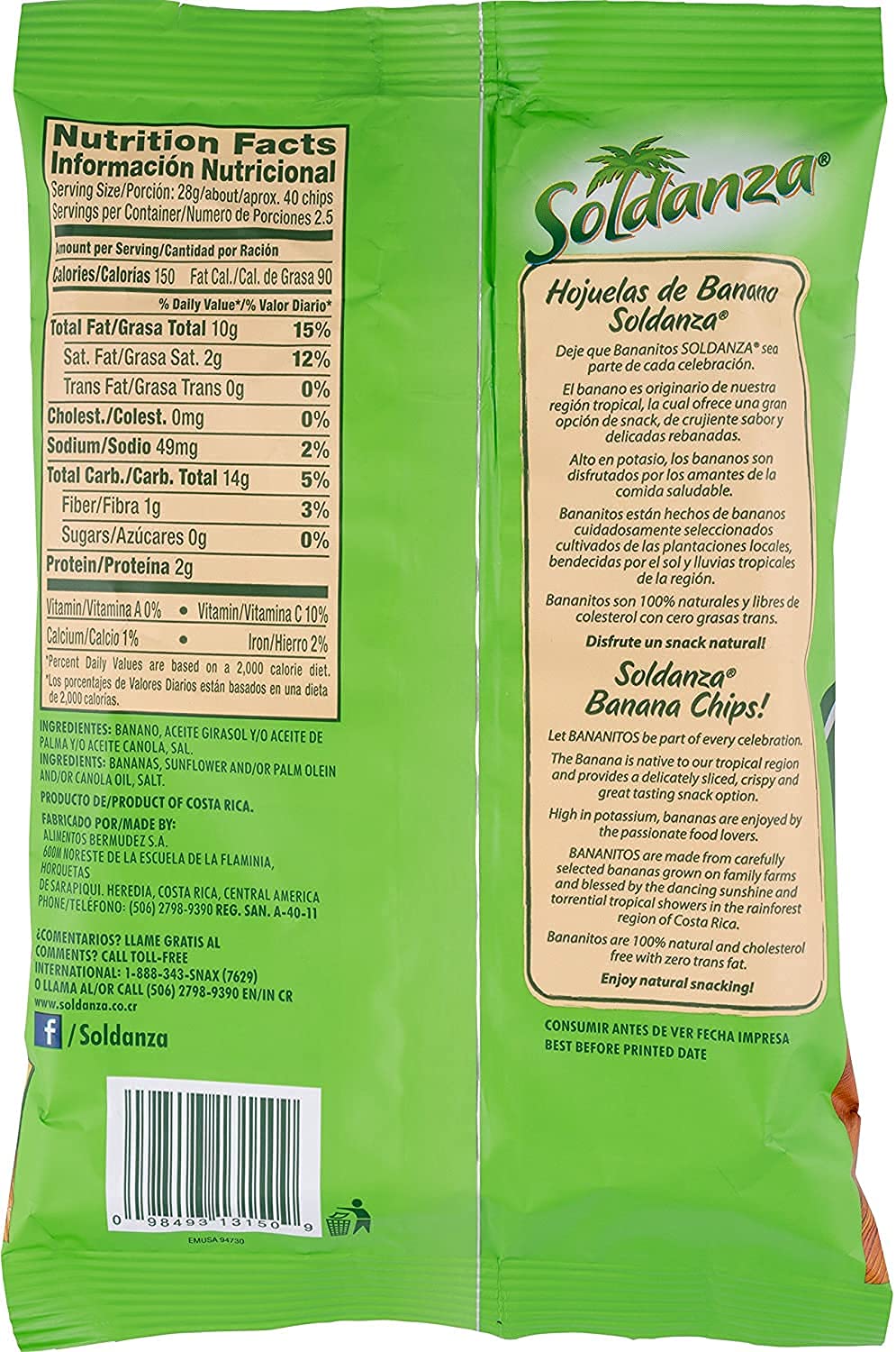 Soldanza International Snack Plantain Chips Variety Pack 2.5oz, 6 Count, 3 Flavors - Image 3
