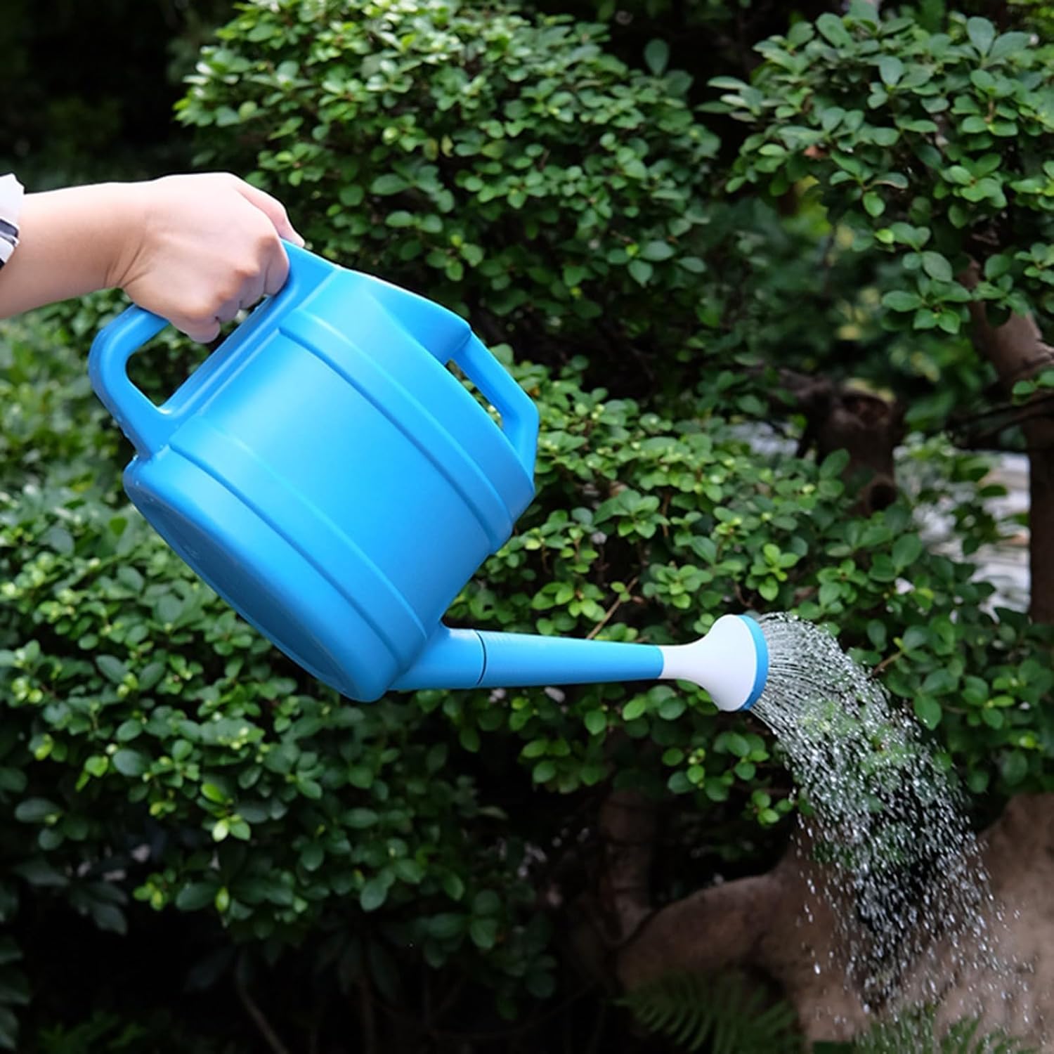 1 Gallon Green Plastic Watering Can with Long Removable Spout for Indoor Outdoor Plants - Image 3