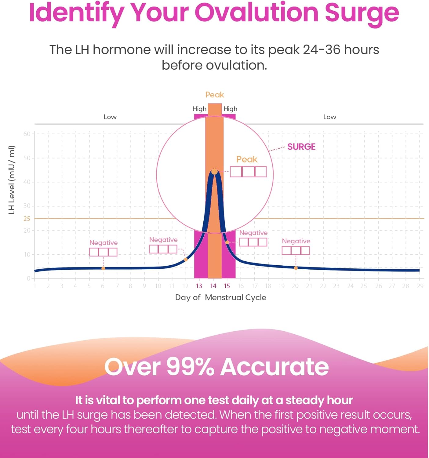 Femometer Ovulation Test Strips 50 Count, Over 99% Accurate, Easy to Use for Women - Image 2