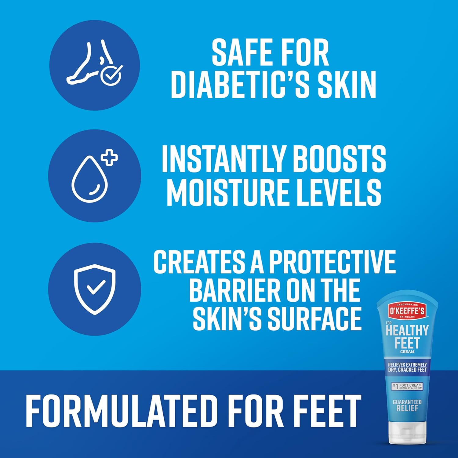 O'Keeffe's Healthy Feet Foot Cream 3 oz Tube 2 Pack Cracked Dry Feet Repairing Skincare - Image 3