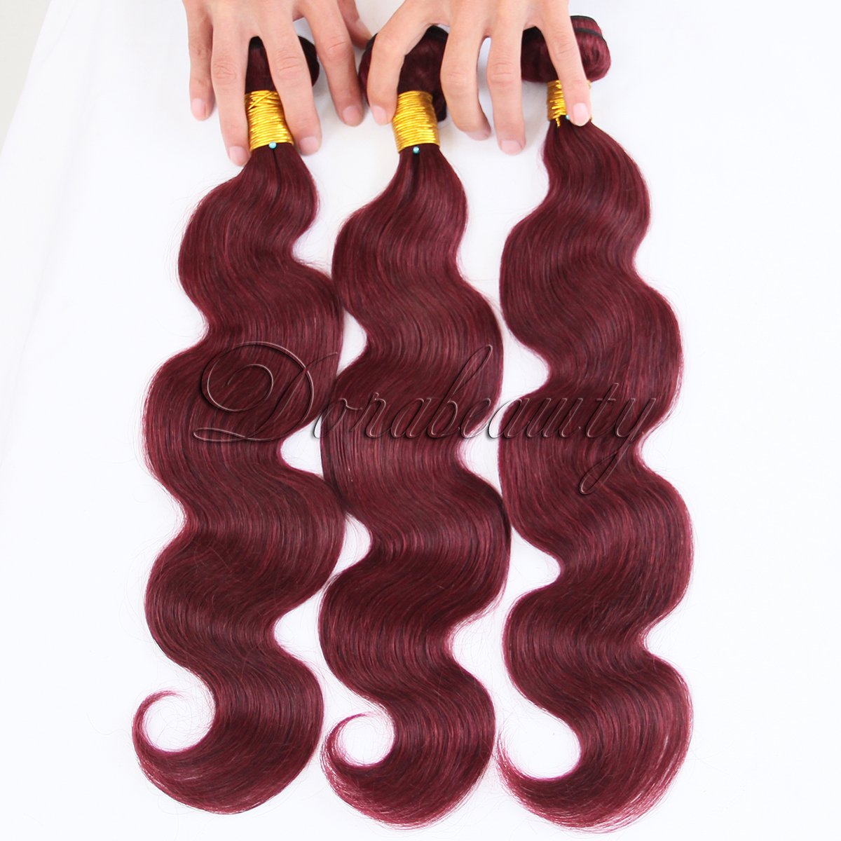 10 12 14 16 inch Burgundy 4x4 Body Wave Lace Closure Human Hair Bundles - Image 6