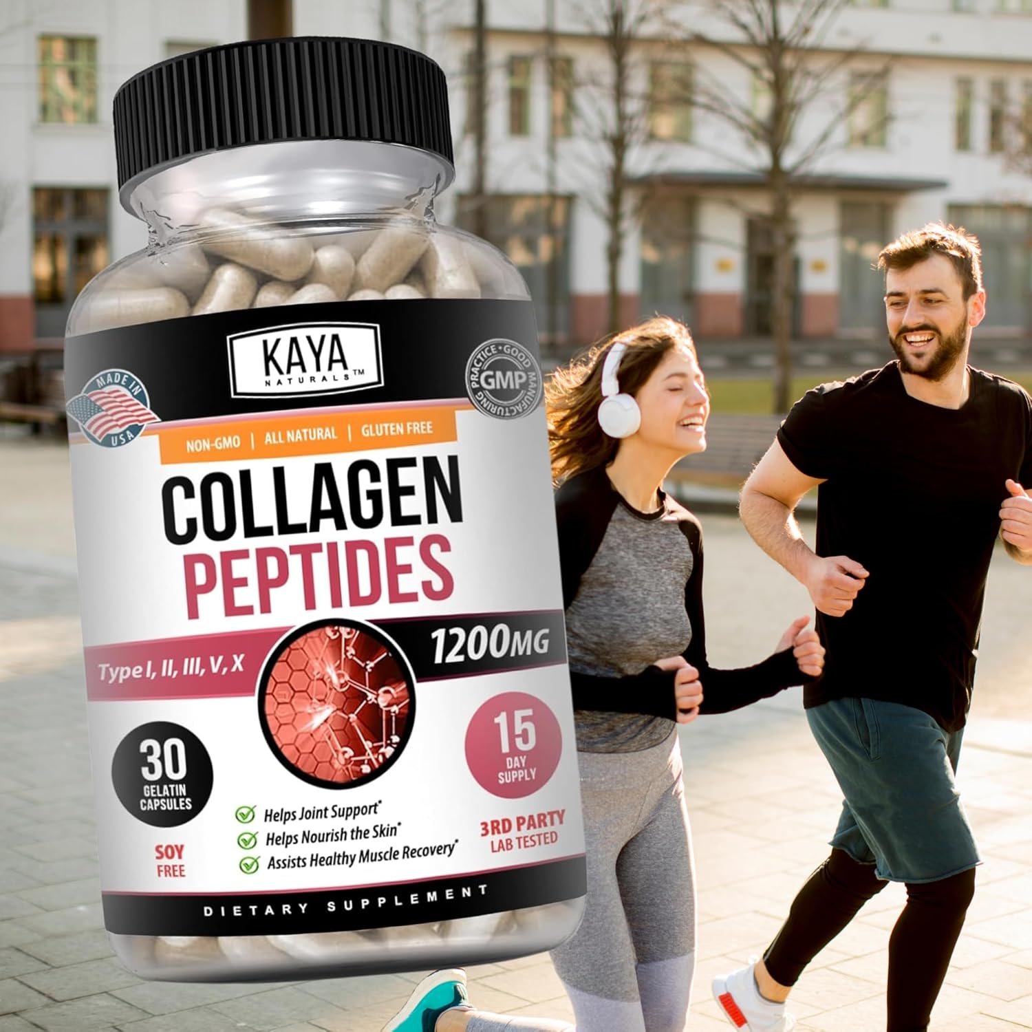 Kaya Naturals Multi Collagen Peptides Powder for Women and Men - 30 Count Capsules for Hair, Skin, Nails, Anti-Aging - Image 8