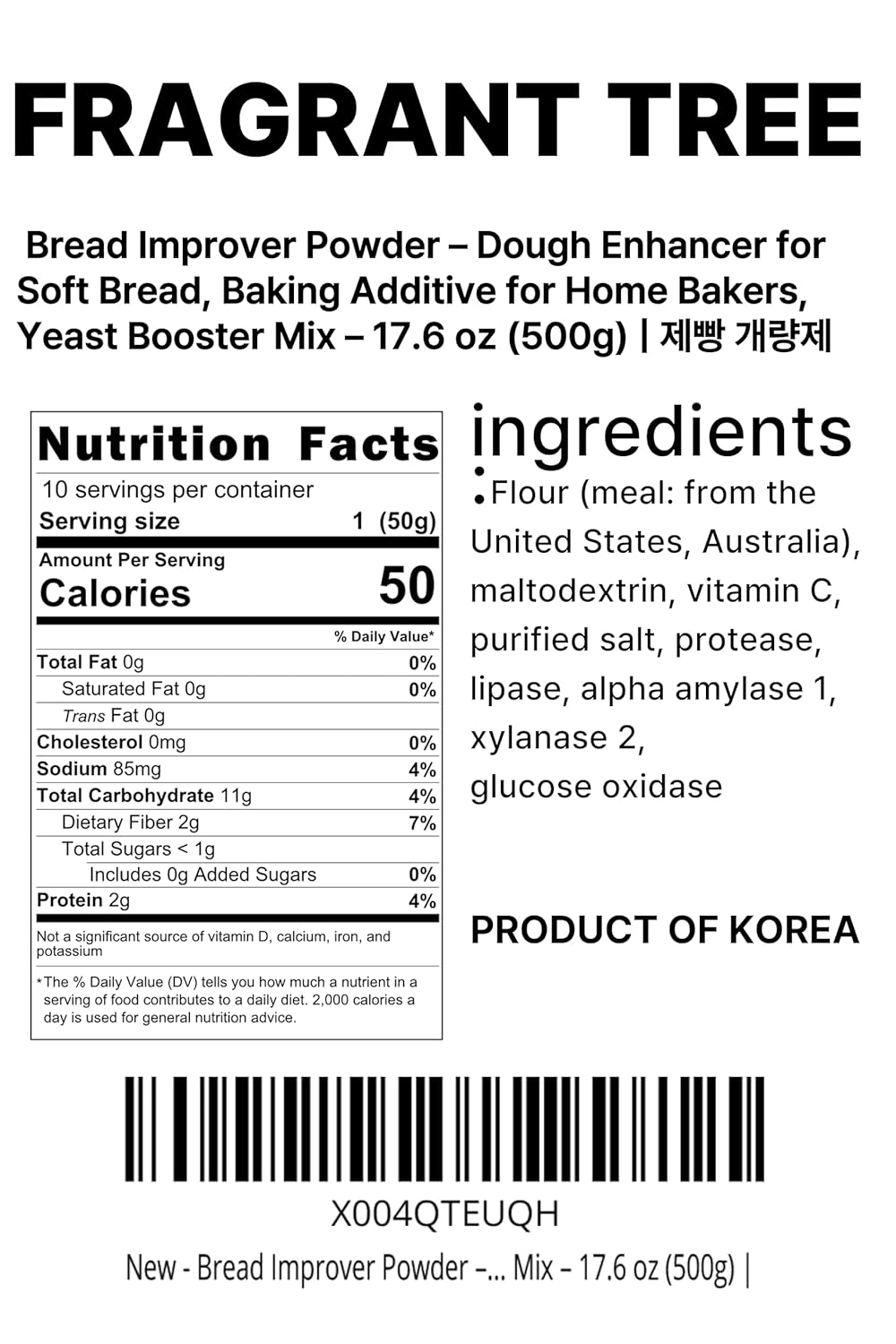 Soft Bread Dough Enhancer Baking Additive Bread Improver Powder 17.6 oz - Image 2