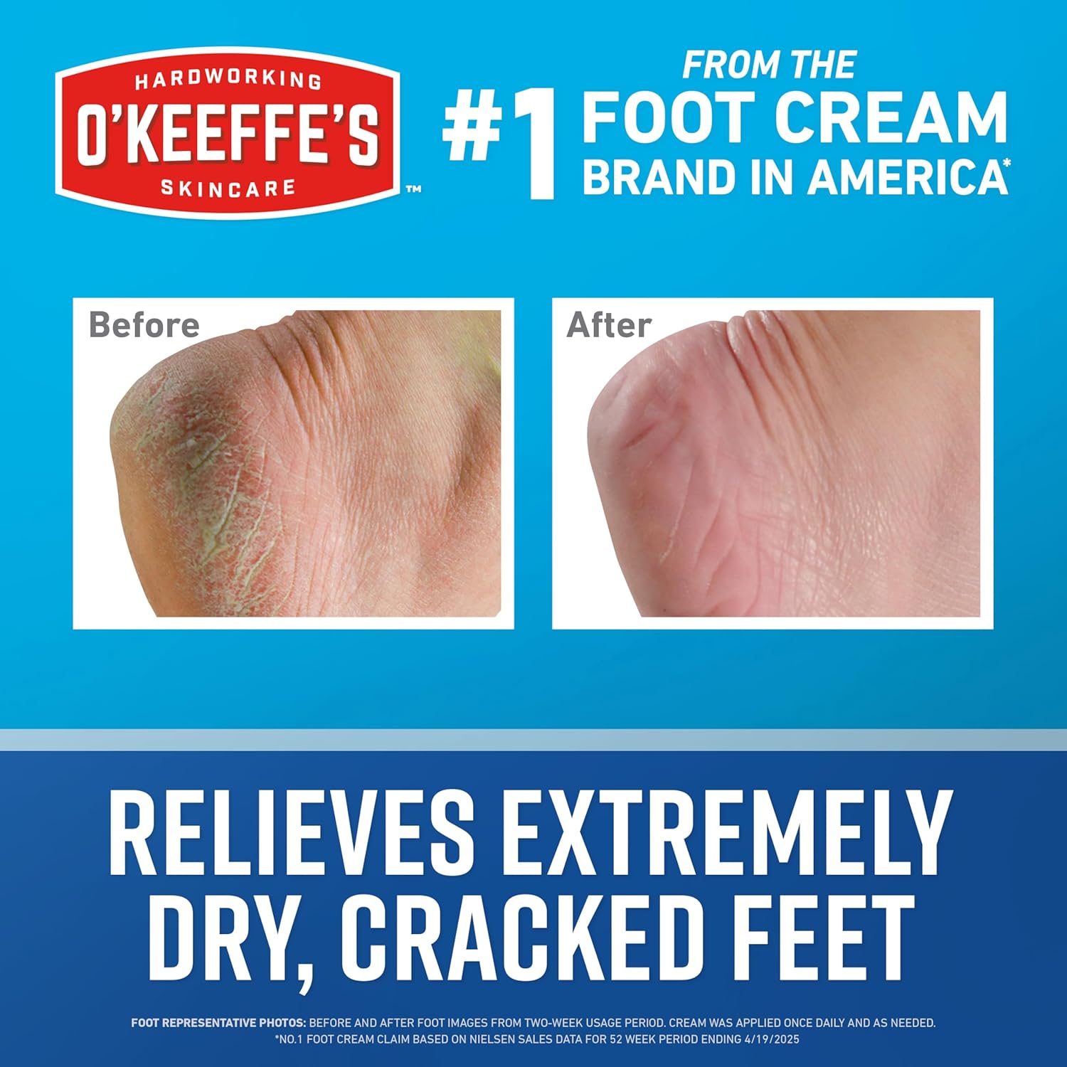 O'Keeffe's Healthy Feet Foot Cream 3 oz Tube 2 Pack Cracked Dry Feet Repairing Skincare - Image 2