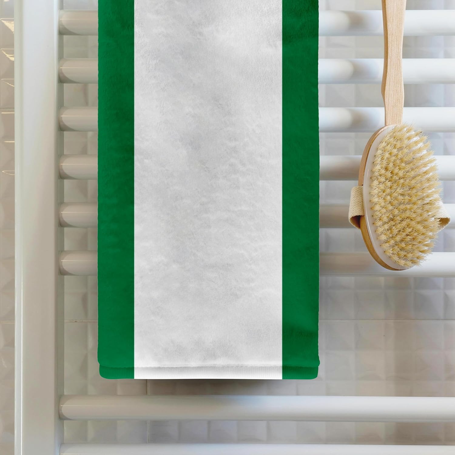 3D Rose Nigerian Flag Towel 15x22 Inch Multicolor Green White Stripes African Country Souvenir - Image 2