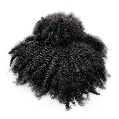 100% Afro Kinky Curly Human Hair Bulk for Dreadlocks, 12 Inch, 100g Pack, Natural Black
