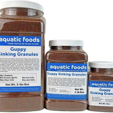Aquatic Foods Inc. 8oz Guppy Micro Sinking Granules for Color Enhancement & Spirulina