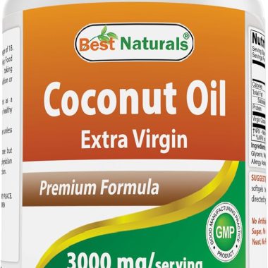 Best Naturals Extra Virgin Coconut Oil Softgels 1000mg 180 Count