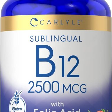 Carlyle Vitamin B12 Sublingual 2500 mcg 250 Fast Dissolve Tablets Natural Berry Flavor Vegetarian