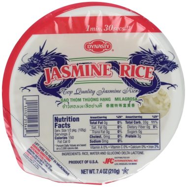 Dynasty Jasmine Fully Cooked Microwave Rice 7.4 Oz 6 Pack