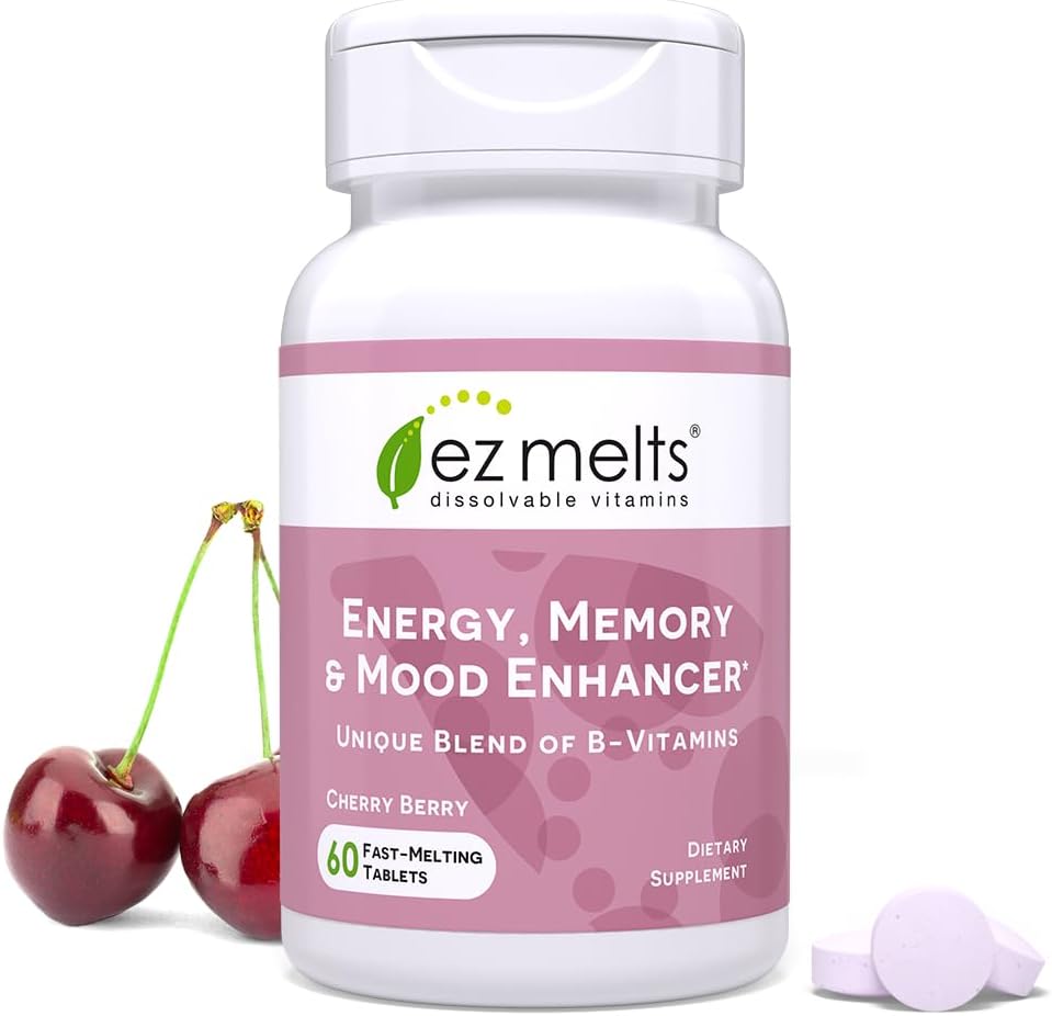 EZ Melts Sugar-Free Energy, Memory, and Mood Enhancer Supplement 2 Month Supply