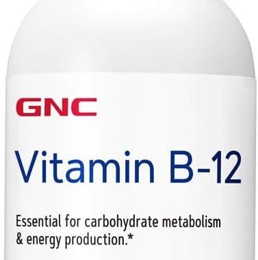 GNC Vitamin B-12 1000mcg Cherry Flavor 60 Count Tablets for Energy Support