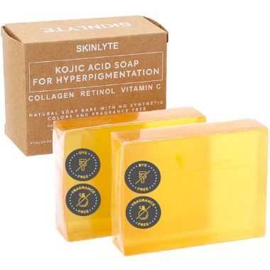 Kojic Acid Natural Fragrance Free Dark Spot Remover Soap - 2 Pack, 7oz Turmeric & Collagen Formula