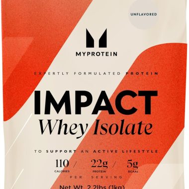 Myprotein Impact Whey Protein Isolate 2.2 Lbs Unflavored for Muscle Strength and Recovery