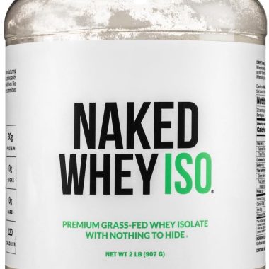 NAKED Whey Protein Isolate Unflavored Grass-Fed 30g Protein 28 Servings No GMO