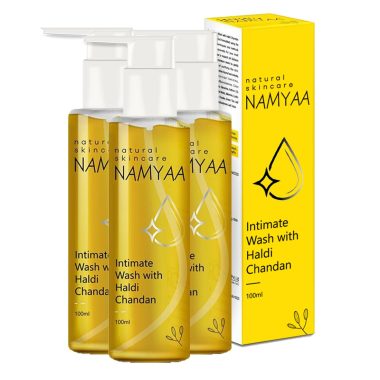 Namyaa Haldi Chandan Intimate Wash Germ Odour Protection pH Balanced 100g Pack of 3