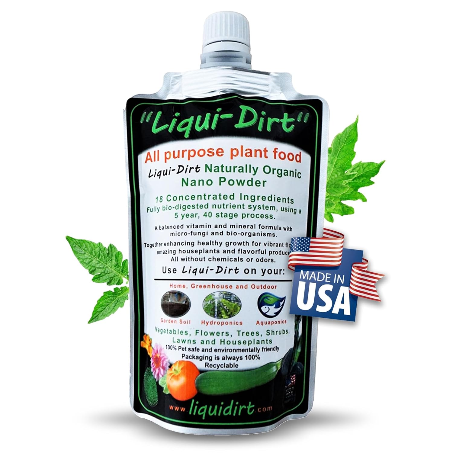 Organic All-Purpose Plant Food Fertilizer for Houseplants, Aroids, Flowers, Vegetables, Herbs – Makes 50 Gallons