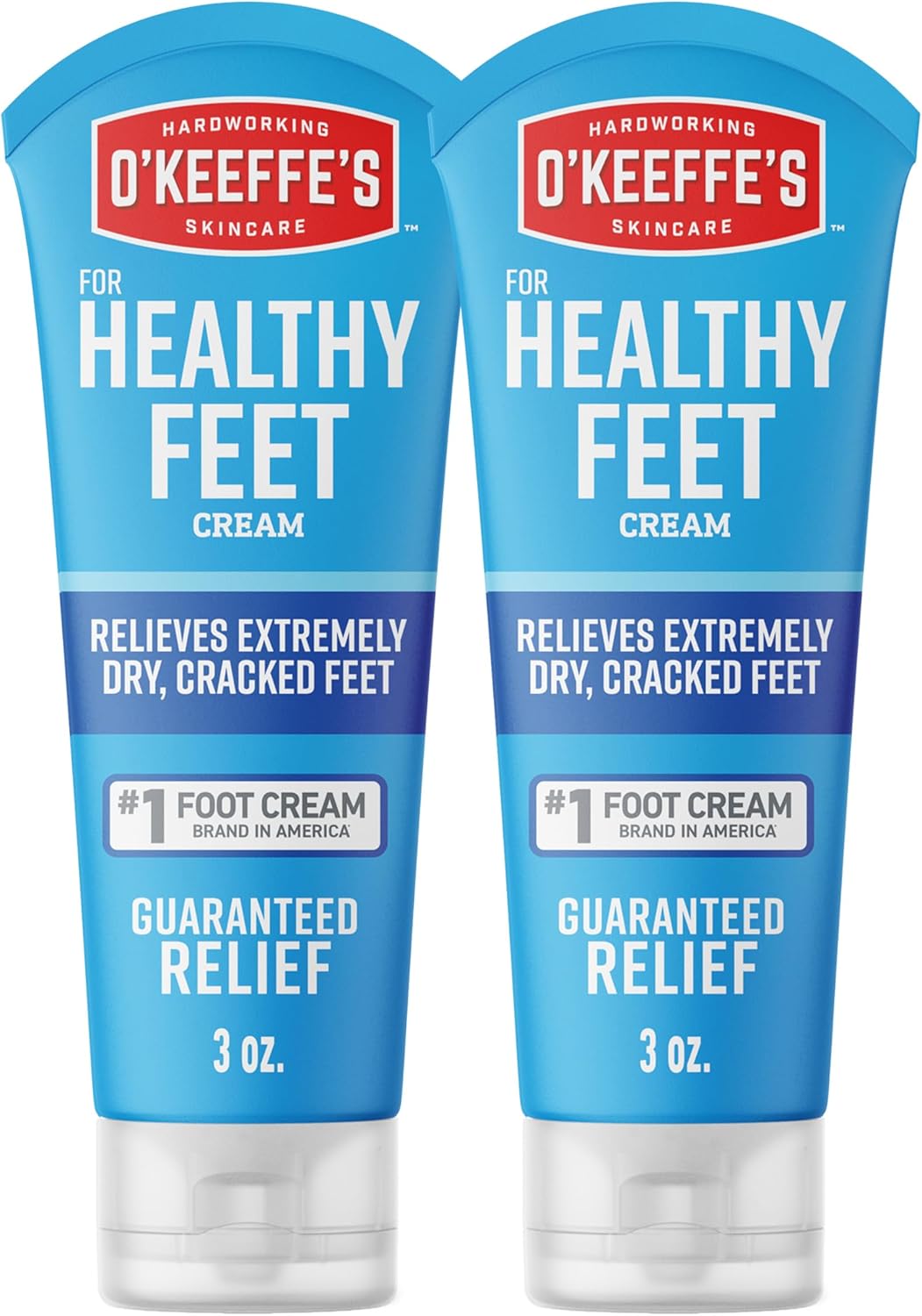 O'Keeffe's Healthy Feet Foot Cream 3 oz Tube 2 Pack Cracked Dry Feet Repairing Skincare