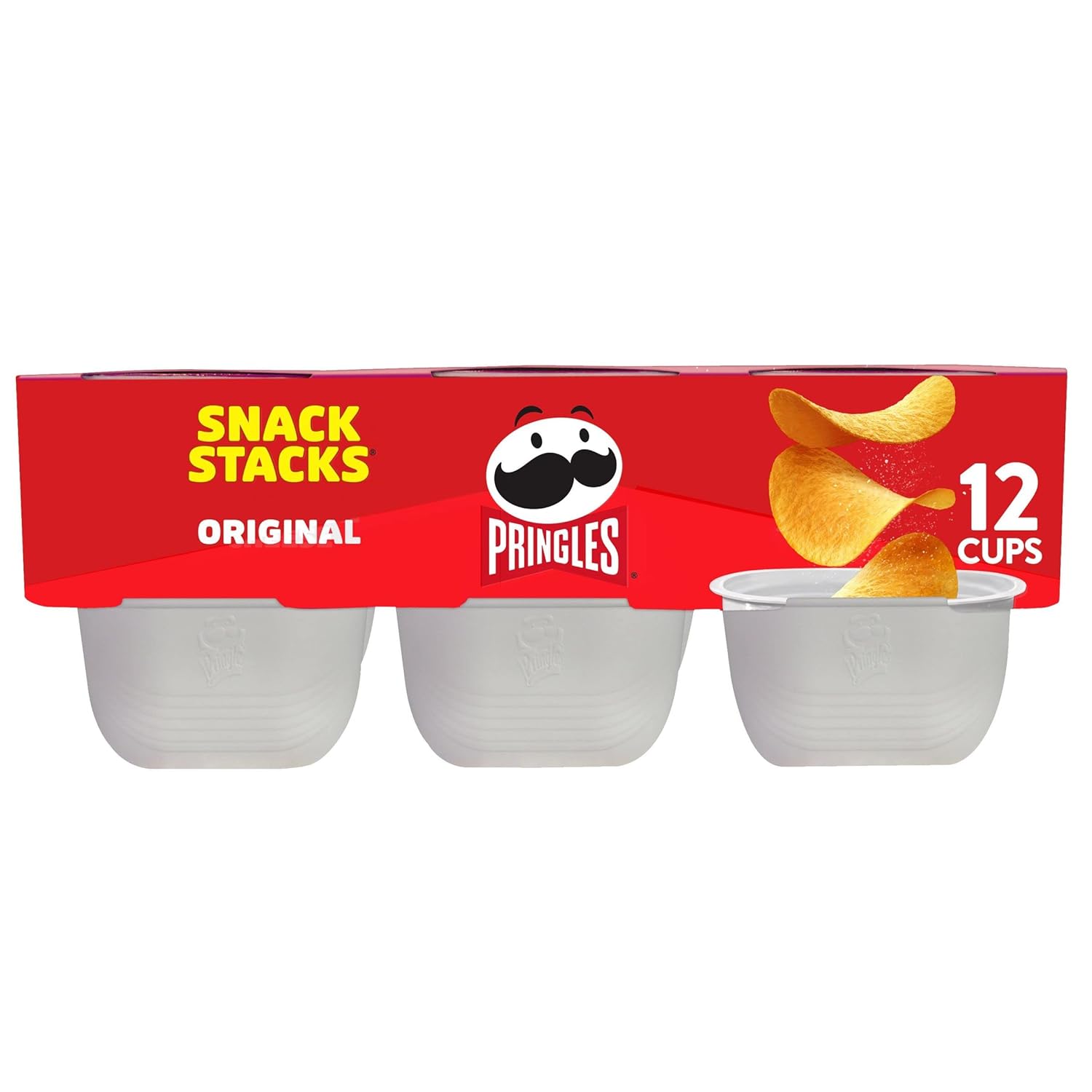 Pringles Original Potato Crisps 8oz Tray 12 Cups Individually Stacked Lunch Snacks