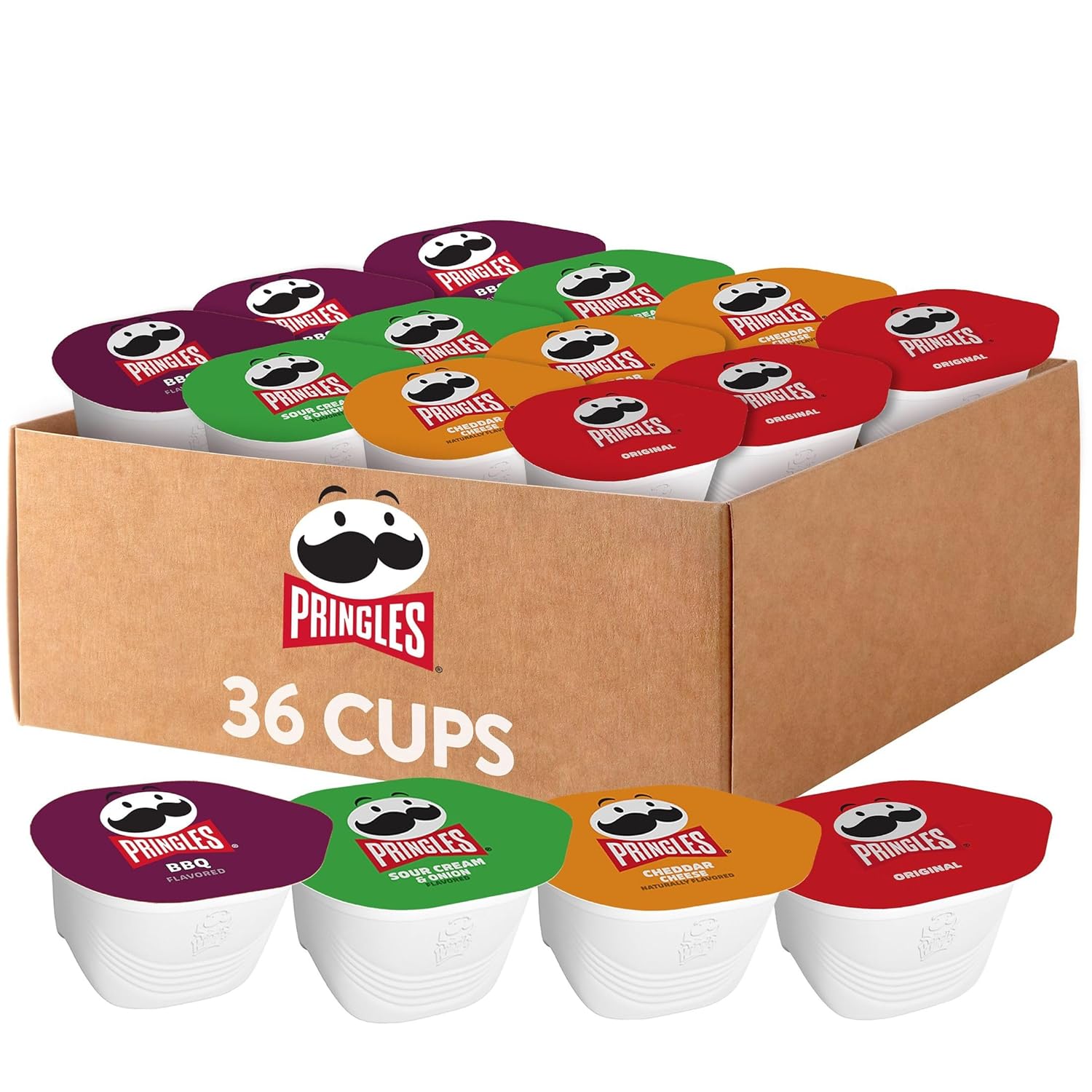 Pringles Variety Pack Potato Crisps Snack Stacks Lunch Office Kids 36 Cups