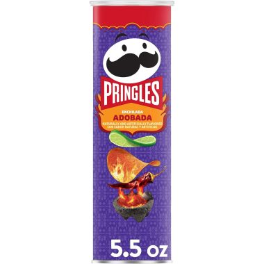 Pringles Enchilada Adobada Flavored Potato Crisps 5.5oz Can Lunch Snack