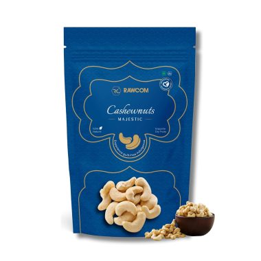 RAWCOM 100% Natural Whole Cashews Premium Kaju Nuts Nutritious & Delicious Dry Fruit Snacks 250 Grams
