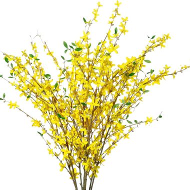 4 Pcs Yellow Silk Forsythia Branches Artificial Orchid Flowers for Home and Wedding Decoration