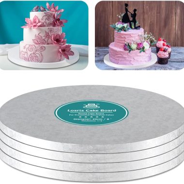 Silver 12 Inch Round Cake Drum Board, 1/2 Inch Thick, for Multi-Tiered Cakes