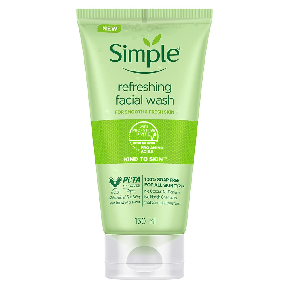 Simple Kind to Skin Refreshing 150ml Facial Wash Gel for Sensitive Skin