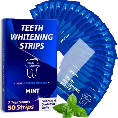 Enamel Safe Teeth Whitening Strips for Sensitive Gums - 50 Strip Pack for Fast, Deep Stain Removal