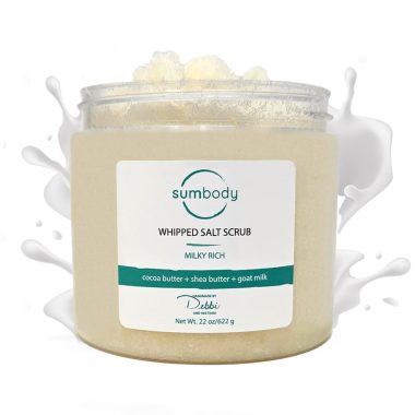 USA Made Vanilla Whipped Salt Scrub 21oz Shea Cocoa Butter Goat Milk Hydrating Body Exfoliator