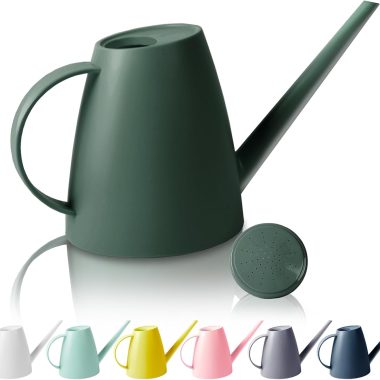 Modern Dark Green 1/2 Gallon Indoor Outdoor Plant Watering Can with Removable Nozzle