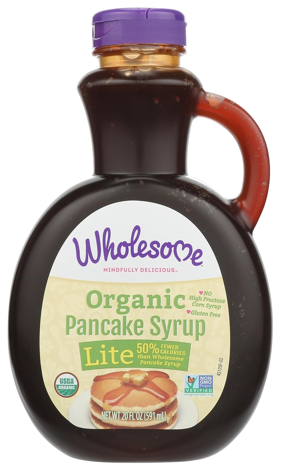Wholesome Sweeteners Organic Lite Pancake Syrup 20-Ounce Gluten Free Vegan for Pancakes Waffles