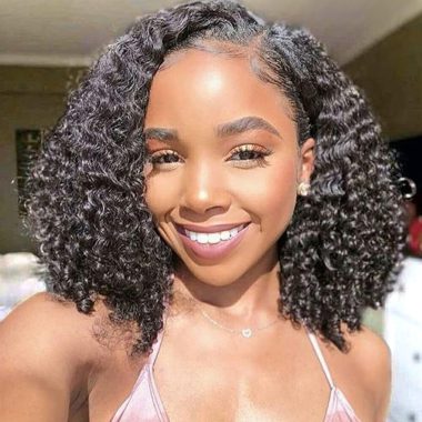 Worldnewhair 16 Inch Kinky Curly 13x4 Lace Front Wig 180% Density Brazilian Virgin Human Hair Pre Plucked