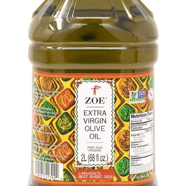 ZOE 2 Liter Extra Virgin Olive Oil - Fresh First Cold-Pressed Spanish Olives, Fruity Flavor, Ergonomic Bottle