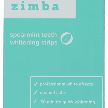 Zimba Spearmint Teeth Whitening Strips 28 Count Chemical Free Vegan Gentle Formula