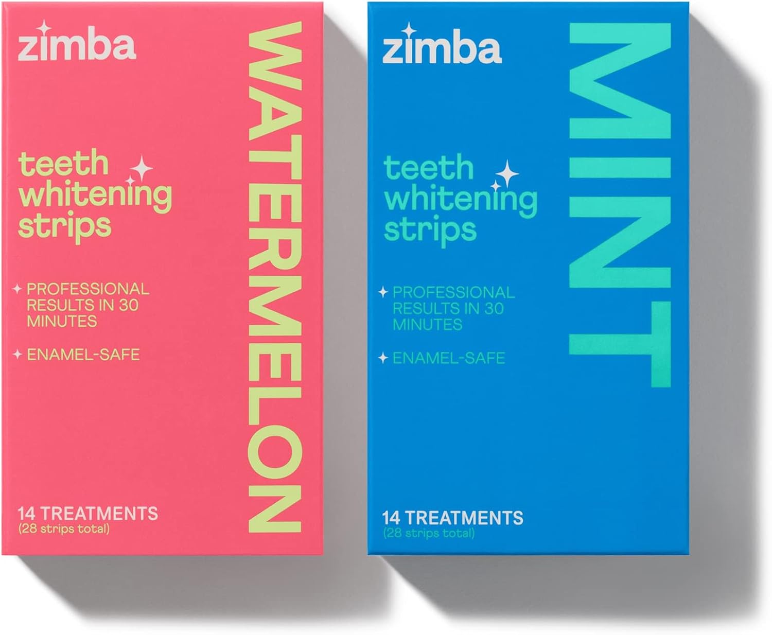 Zimba 2-Pack Sensitive Teeth Whitening Strips 28 Count Watermelon Mint 14 Day Treatment