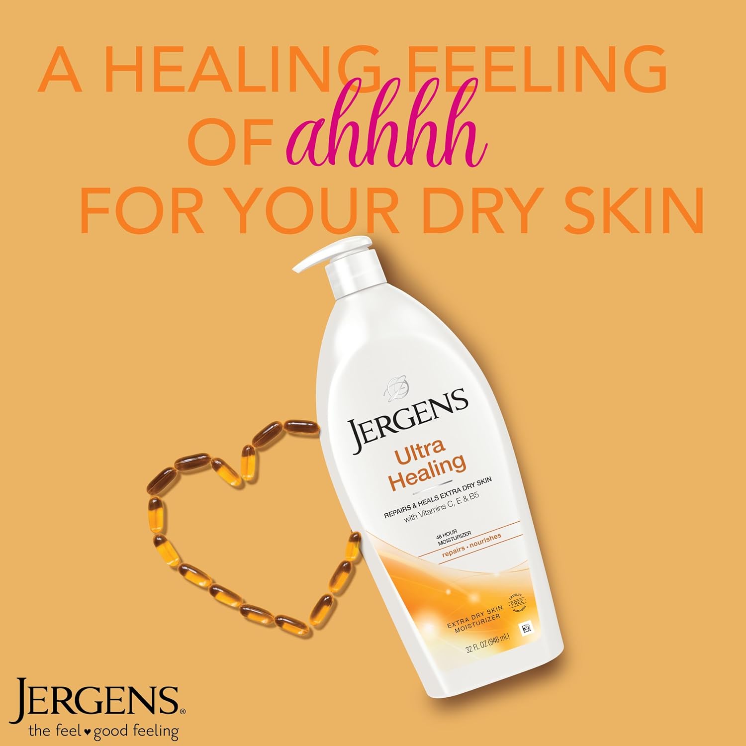 Jergens Ultra Healing Dry Skin Lotion, 32 oz, Pack of 2