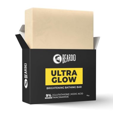 Beardo Ultraglow 75g Pack of 1 Brightening Bathing Bar with 9% Glutathione Complex Niacinamide Kojic Acid