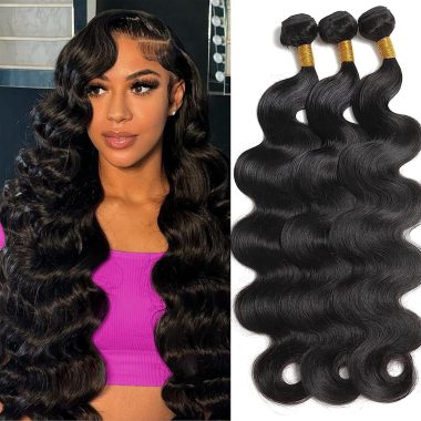 100% Unprocessed Brazilian Virgin Body Wave Human Hair Bundles 3 Piece Set Natural Black Color 10A Grade Extensions for Women